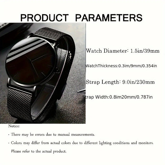 A Quartz Men'S Watch Plus an Accessory., Suitable for Women